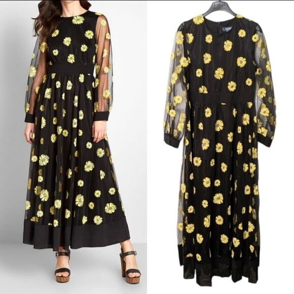 NWT MODCLOTH Be My Guest Daisy Maxi Dress L - Picture 1 of 10